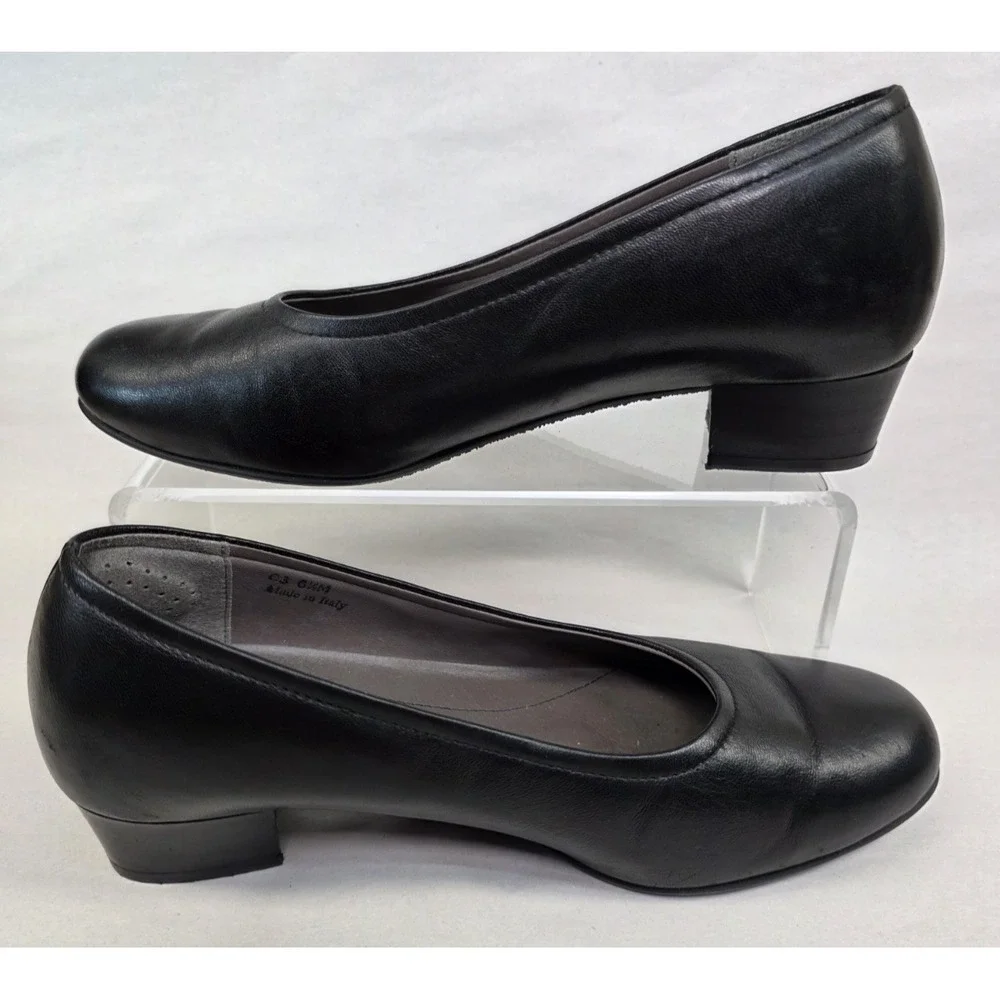 SAS Regina (Sz 6.5 M) Womens Pump Shoes Black Leather 1.25